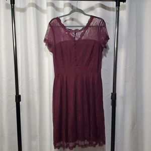 Burgundy lace dress